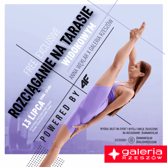 Rozciąganie na dachu Galerii Rzeszów z Anną Węklar